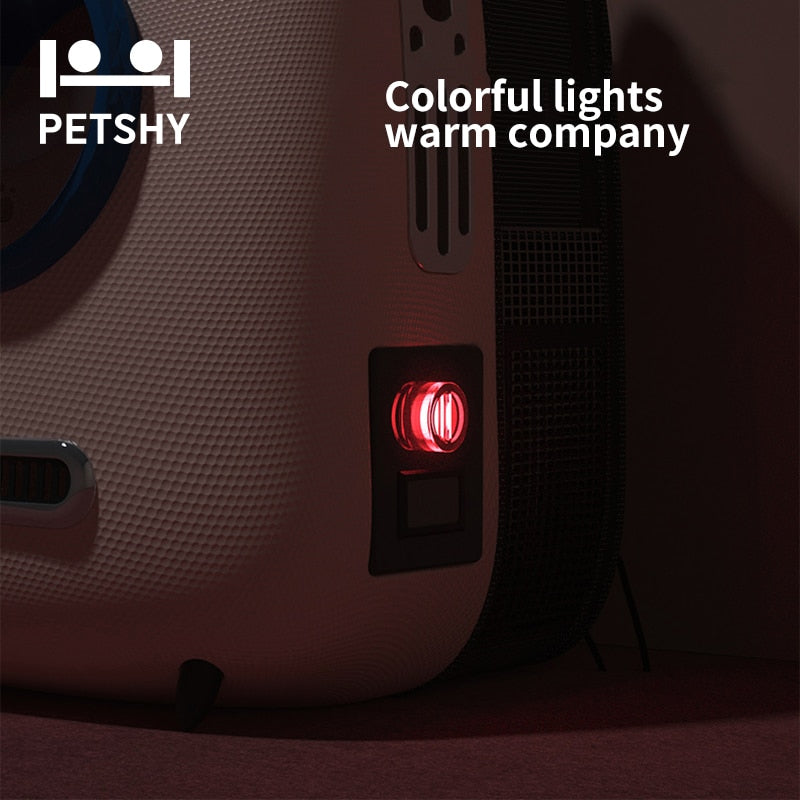 Petshy Pure Color Large Breathable Pet Sling Dog Cat Backpack Travel Space Capsule Cage Pet Transport Bag Carrying Cat