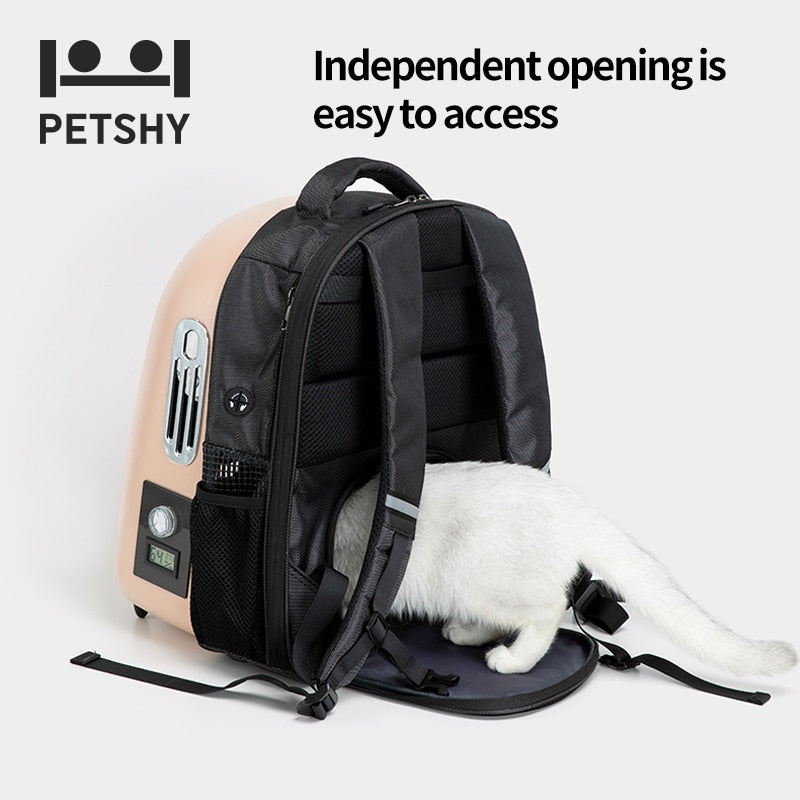 Petshy Pure Color Large Breathable Pet Sling Dog Cat Backpack Travel Space Capsule Cage Pet Transport Bag Carrying Cat