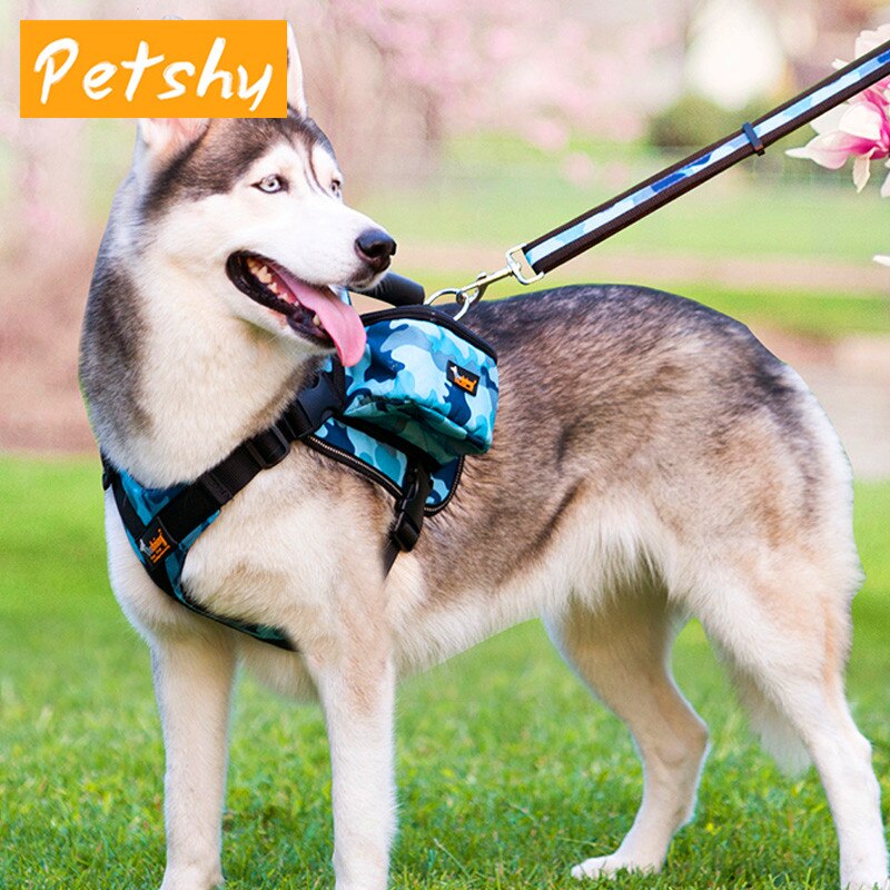 Petshy luxury Pet Outdoor Backpack Large Dog Adjustable Saddle Bag Harness Carrier For Traveling Hiking Camping Large Capicity