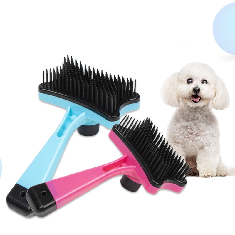 Push Brush for Cat and Dogs Pet Groom Bath Brush Hair Removal Brush Convenient For Pet Grooming Tool QP2