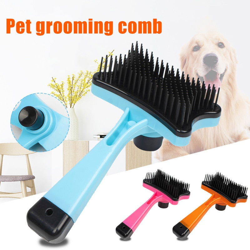 Push Brush for Cat and Dogs Pet Groom Bath Brush Hair Removal Brush Convenient For Pet Grooming Tool QP2