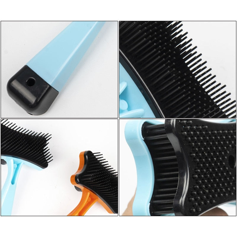 Push Brush for Cat and Dogs Pet Groom Bath Brush Hair Removal Brush Convenient For Pet Grooming Tool QP2