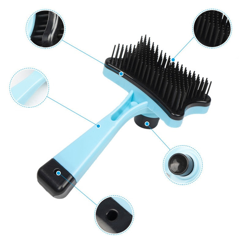 Push Brush for Cat and Dogs Pet Groom Bath Brush Hair Removal Brush Convenient For Pet Grooming Tool QP2