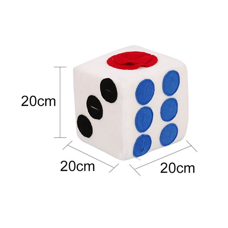 Plush Dice Pet Dog Bite Toy Funny Dog Food Dispenser Treat Puzzle Toy For Puppy Dog Intellegent Training Toy Food Leaking Feeder