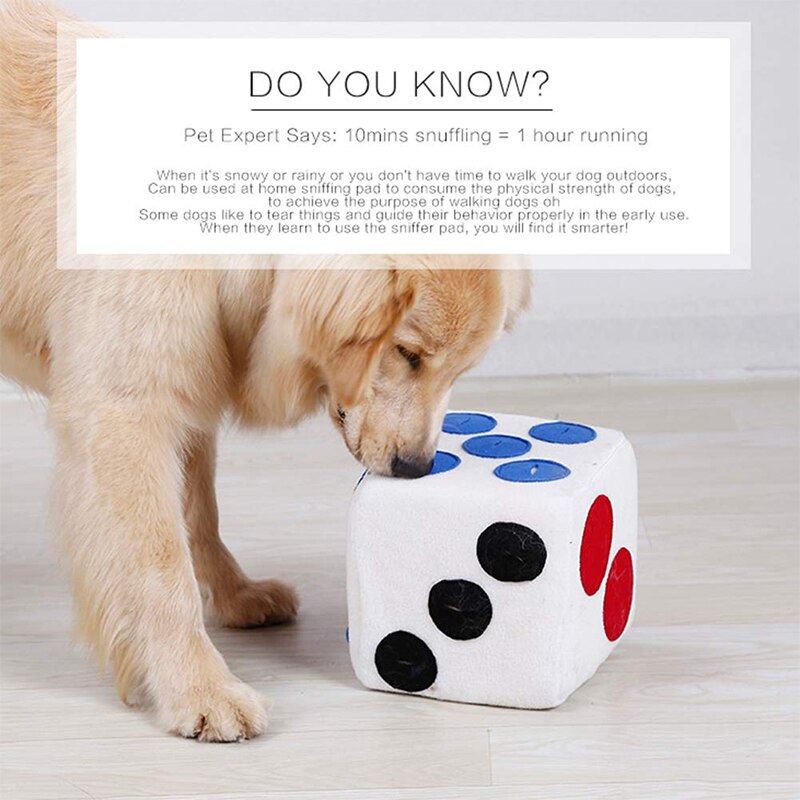 Plush Dice Pet Dog Bite Toy Funny Dog Food Dispenser Treat Puzzle Toy For Puppy Dog Intellegent Training Toy Food Leaking Feeder