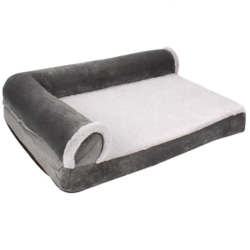 Plush Orthopedic L-Shaped Recliner Dog Bed Pet Supplies Dog Cushion Removable and Washable Kennel Sofa Bed