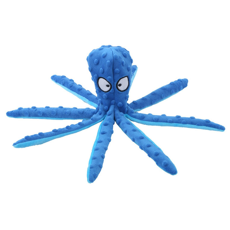 Plush Puzzle Squeaky Dog Toy Cartoon Orange Octopus Puppy Pet Toy Colorful Squid Dog Toy Pet Supplies