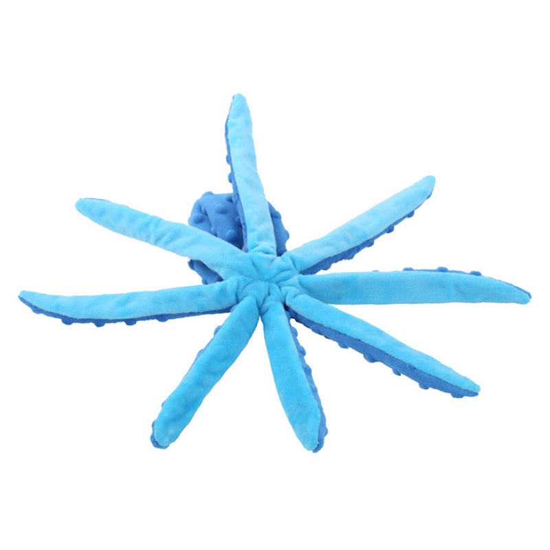 Plush Puzzle Squeaky Dog Toy Cartoon Orange Octopus Puppy Pet Toy Colorful Squid Dog Toy Pet Supplies