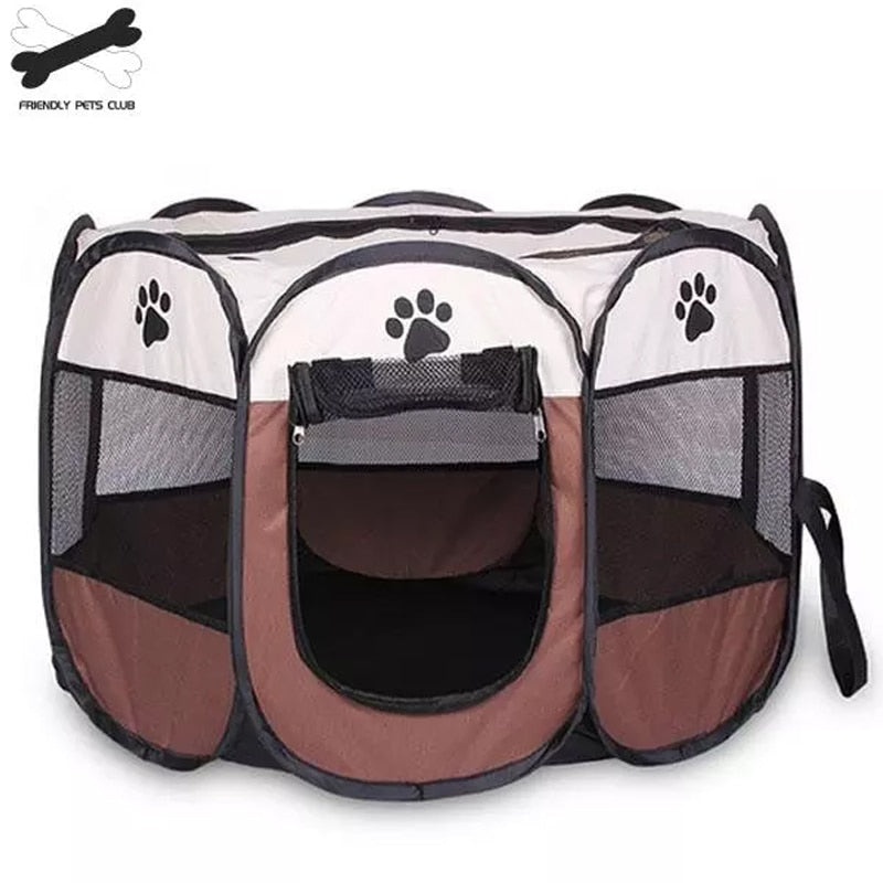 Portable Folding Pet Tent Dog House Cage Dog Cat Tent Playpen Puppy Kennel Easy Operation Octagon Fence 2810