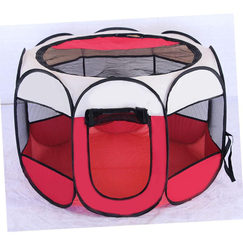 Portable Folding Pet Tent Dog House Cage Dog Cat Tent Playpen Puppy Kennel Easy Operation Octagon Fence 2810