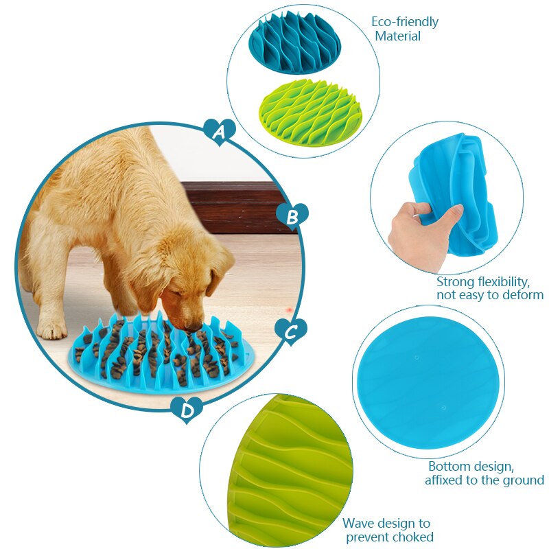 Portable Pet Dog Feeding Food Bowls Foldable Puppy Slow Down Eating Feeder Dish Bowl Anti-choking Prevent Obesity Dogs Supplies