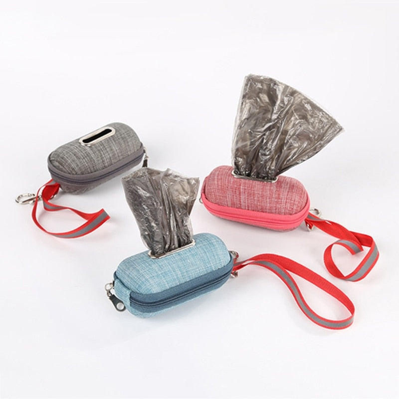 Portable Pet Dog Poop Bag Dispenser Pick-Up Bags Holder With Rope Cleaning Waste Garbage Box