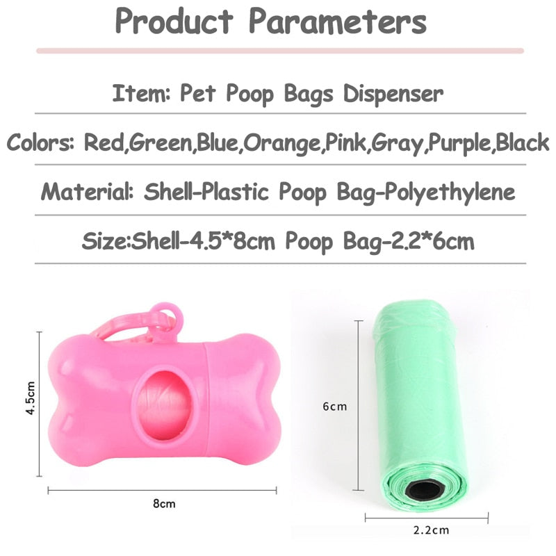 Puppy Dog Poop Scooper Bags Dispenser Garbage Bag Set Poop Collector Holder Portable Pet Dog Pooper Scooper Pets Supplies