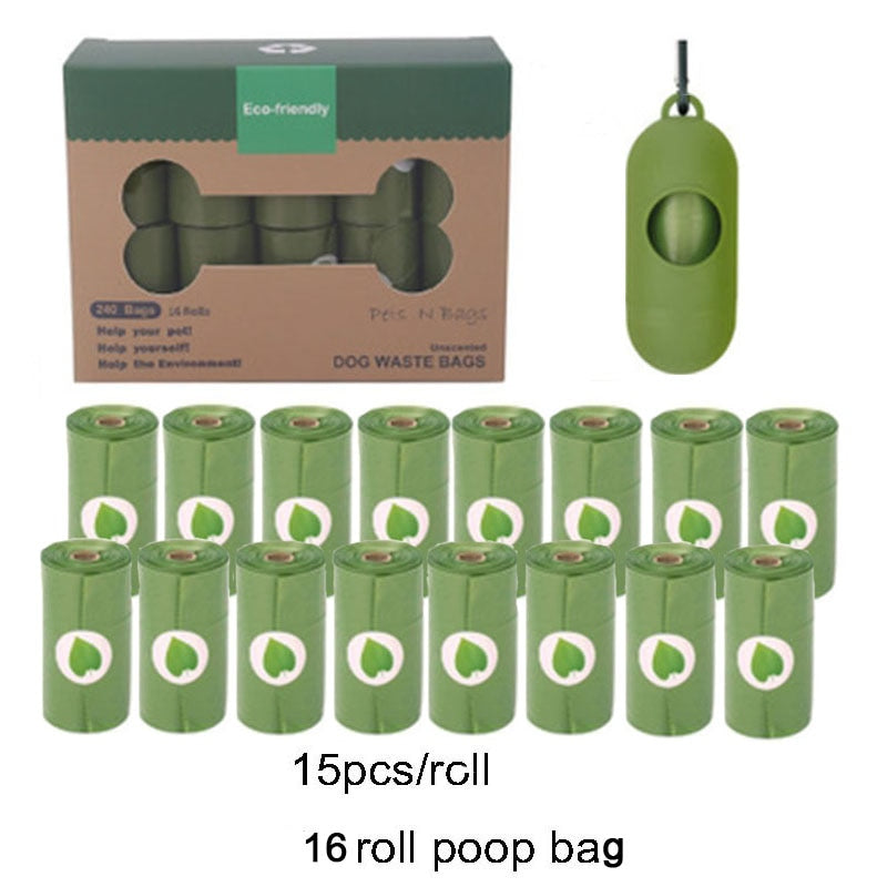 Rolls Pet Dog Poop Bags Biodegradable Compostable Eco Friendly Dog Waste Bags Dispenser Outdoor Degradable Dog Excrement Bags