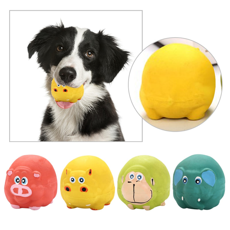 Rubber Dog Ball Toy Funny Pet Squeaky Toy Bite Resistant Pet Molar Dog Chew Toys Puppy Fetch Throw Game Ball Pet Training Toys