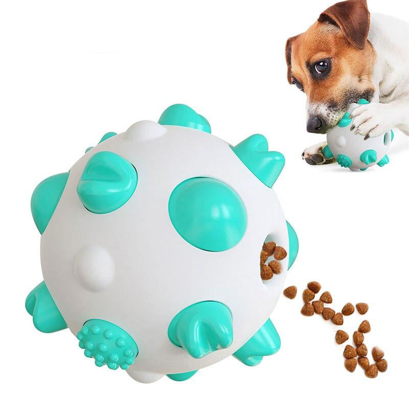 Rubber Dog Chew Toy Ball Tooth Cleaning Bite Resistant Large Small Dogs Molar Interactive Training Toy Treat Ball Food Dispenser