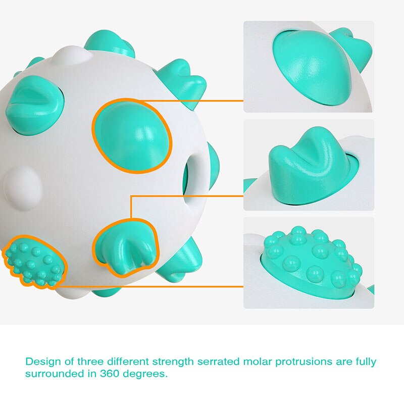 Rubber Dog Chew Toy Ball Tooth Cleaning Bite Resistant Large Small Dogs Molar Interactive Training Toy Treat Ball Food Dispenser