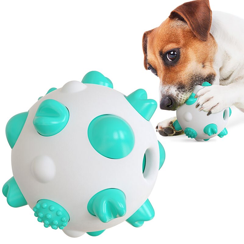 Rubber Dog Chew Toy Ball Tooth Cleaning Bite Resistant Large Small Dogs Molar Interactive Training Toy Treat Ball Food Dispenser