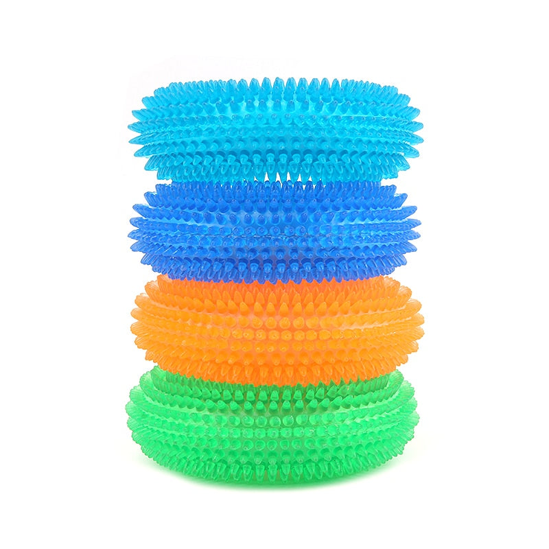 S/L Squeak Chew Pet Toys Thorn Circle Ring For Large Dogs Training Funny Chew Small Dog Toys Sound Interactive Durable