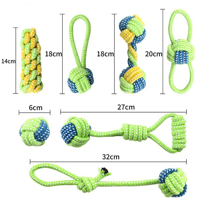 SMARTPET Cat Dog Rope Toy Knot Puppy Pet Chew Teething Toys Teeth Cleaning Pet Playing Interactive Ball for Small Medium Big Dog