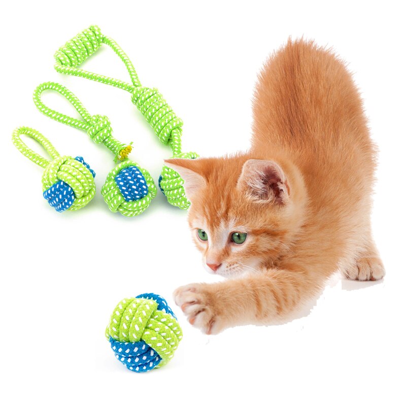 SMARTPET Cat Dog Rope Toy Knot Puppy Pet Chew Teething Toys Teeth Cleaning Pet Playing Interactive Ball for Small Medium Big Dog