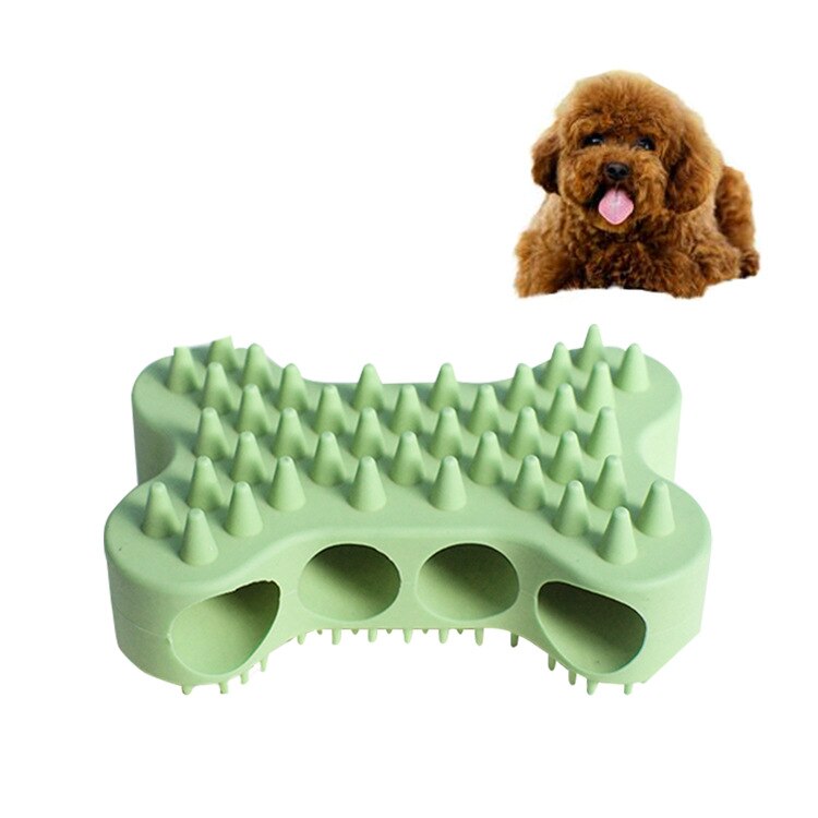 Silicone Pet Dog Cat Bath Grooming Brush Comb Rubber Glove Effecient Fur Grooming Massaging Device Hair Shedding Trimming Brush