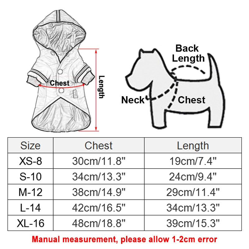 Small Dog Clothes Winter Warm Pet Dogs Coat Jacket Puppy Cat Outdoor Clothing Hoodies For Yorkshire Teddy Outfit XS-XL