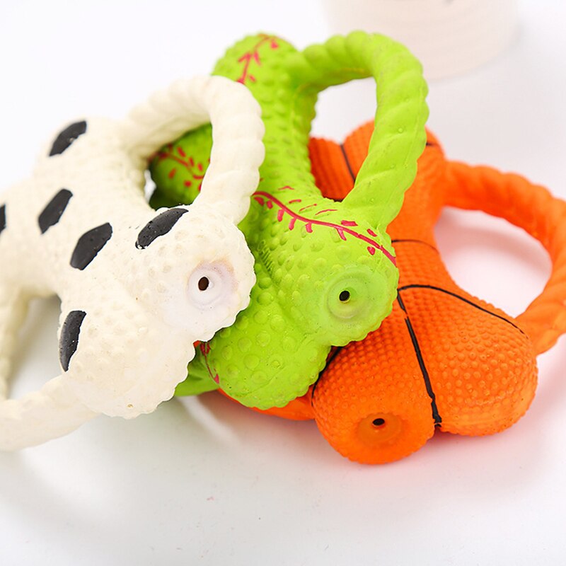 Smartpet 3 Colors Dog Squeaking Bone Ring Chew Toy Durable Pet Flying Saucer Flying Discs Interactive Puppy Dog Puzzle Toy