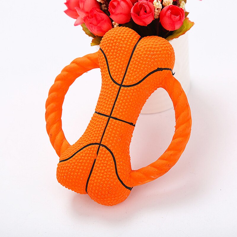 Smartpet 3 Colors Dog Squeaking Bone Ring Chew Toy Durable Pet Flying Saucer Flying Discs Interactive Puppy Dog Puzzle Toy