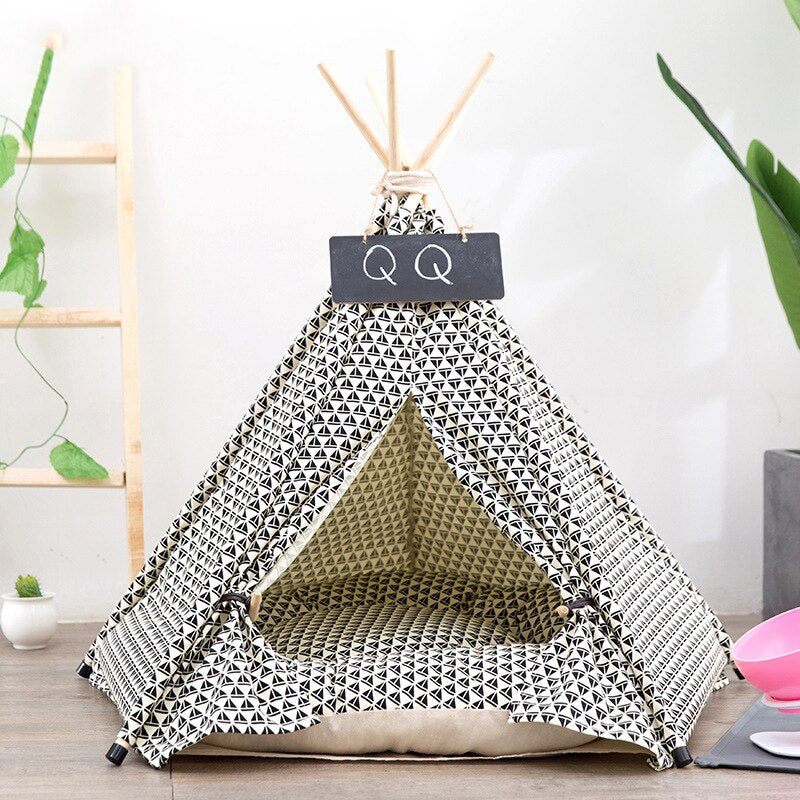 Smartpet Foldable Dot Boat Pattern Pet Tent bed Washable Puppy Toy House Sleeping Home Cozy Cat Teepee For Small Dogs Cats