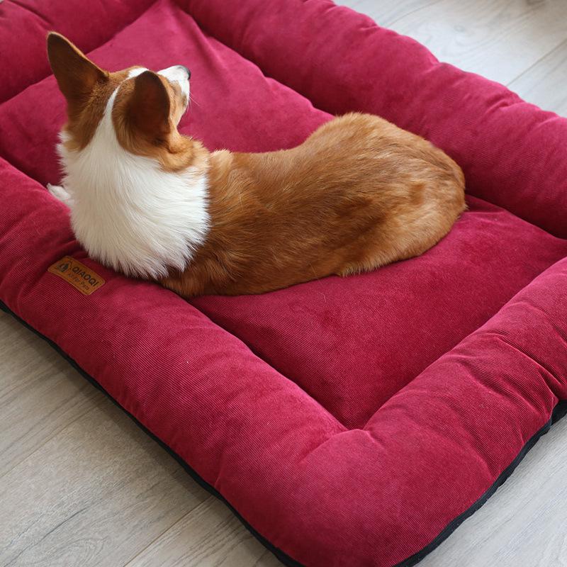 Soft Dog Bed Mattress Mat Crate Kennel Pad Washable Cloth Anti-Slip Bottom  Indoor Outdoor For Large Medium Small Dogs Cats