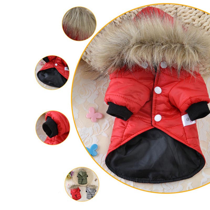 Soft Fur Hoodie Warm Cotton Dog Clothes For Small Dogs Windproof Pet Jacket Dog Coat Winter Clothing For Yorkshire Chihuahua