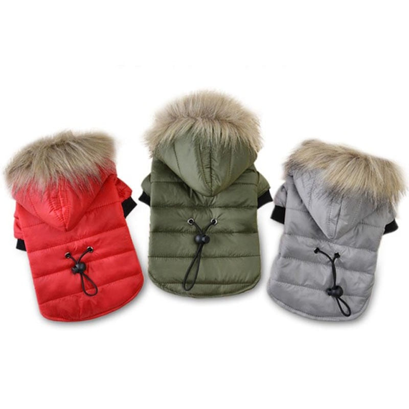 Soft Fur Hoodie Warm Cotton Dog Clothes For Small Dogs Windproof Pet Jacket Dog Coat Winter Clothing For Yorkshire Chihuahua