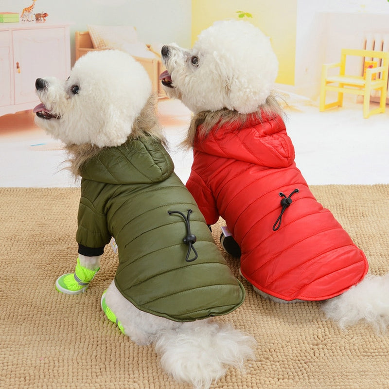 Soft Fur Hoodie Warm Cotton Dog Clothes For Small Dogs Windproof Pet Jacket Dog Coat Winter Clothing For Yorkshire Chihuahua