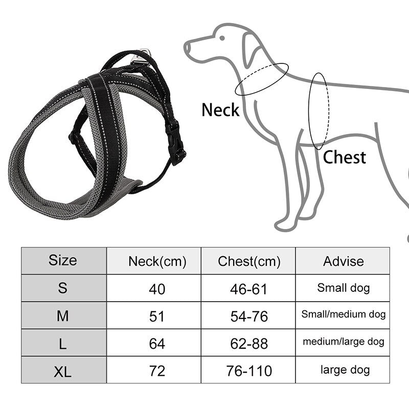 Soft Mesh Dog Harness Vest Reflective No Pull Pulling Walking Pet Control Harness For Dog For Jogging Running Szelki Dla Psa