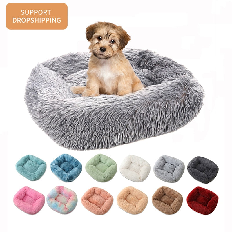 Square Super Soft Dog Bed Warm Plush Cat Mat Dog Beds For Large Dogs Puppy Bed House Nest Cushion Pet Product Accessories