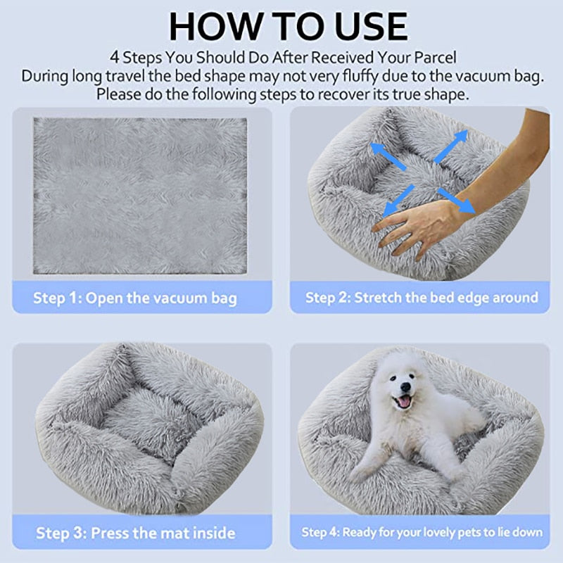 Square Super Soft Dog Bed Warm Plush Cat Mat Dog Beds For Large Dogs Puppy Bed House Nest Cushion Pet Product Accessories