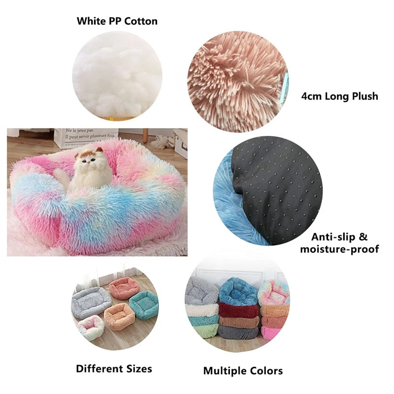 Square Super Soft Dog Bed Warm Plush Cat Mat Dog Beds For Large Dogs Puppy Bed House Nest Cushion Pet Product Accessories