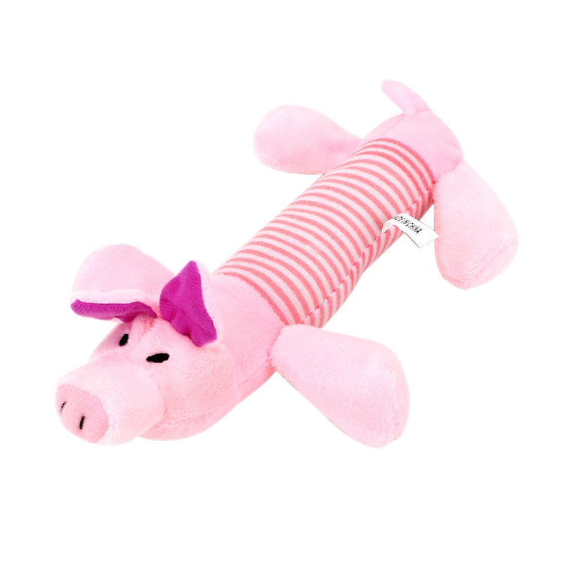 Squeak Chew Dog Toys Sound Dolls Dog Cat Fleece Pet Funny Plush Toys Elephant Duck Pig Fit for All Pets Durability