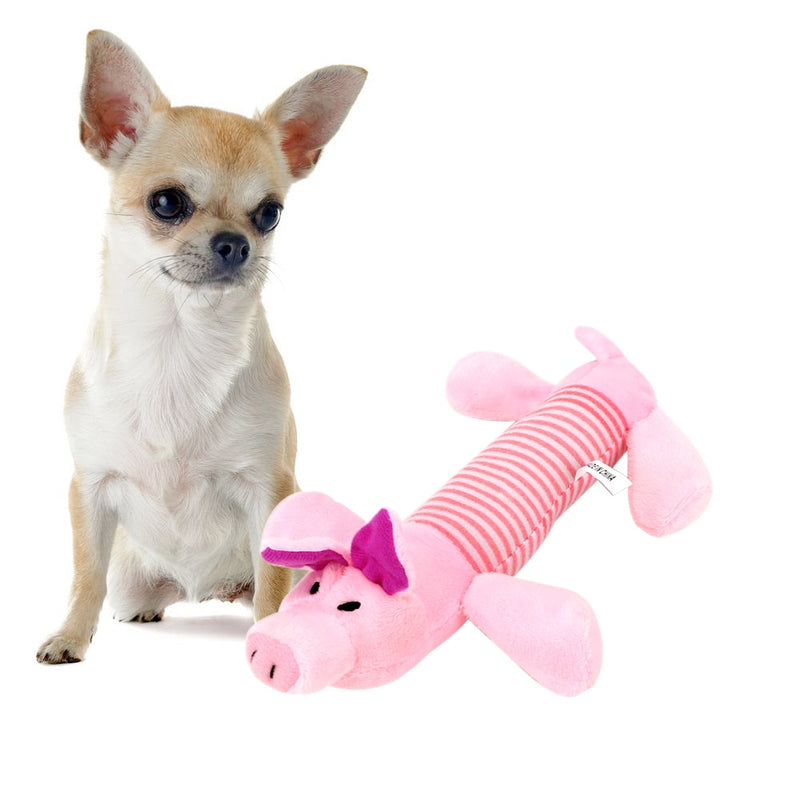 Squeak Chew Dog Toys Sound Dolls Dog Cat Fleece Pet Funny Plush Toys Elephant Duck Pig Fit for All Pets Durability