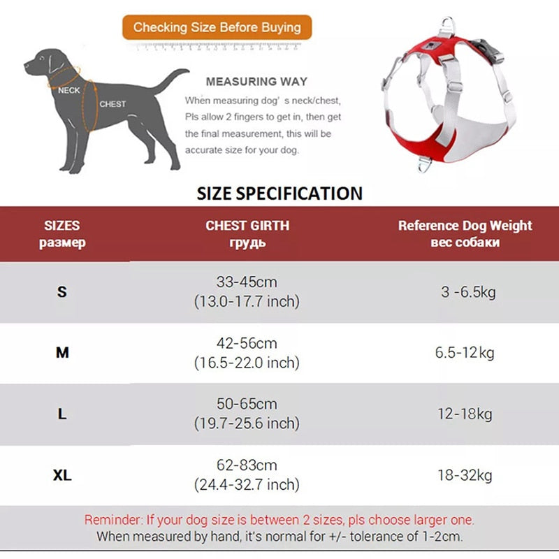 Strong Pet Dog Harness Dog Training Reflective Chest Belt Vest Adjustable Outdoor Protective Harness for Small Medium Big Dogs