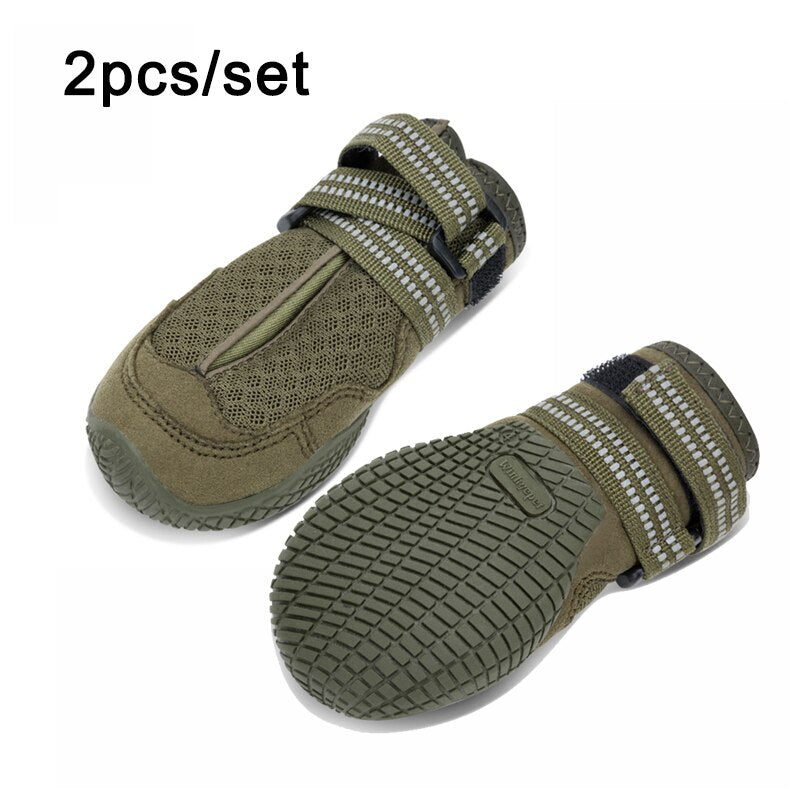 Pet Shoes Waterproof Anti-slip for Puppy Medium and Large Dog Protect Pet Feet ArmyGreen Winter Snow 2/4pcs/set