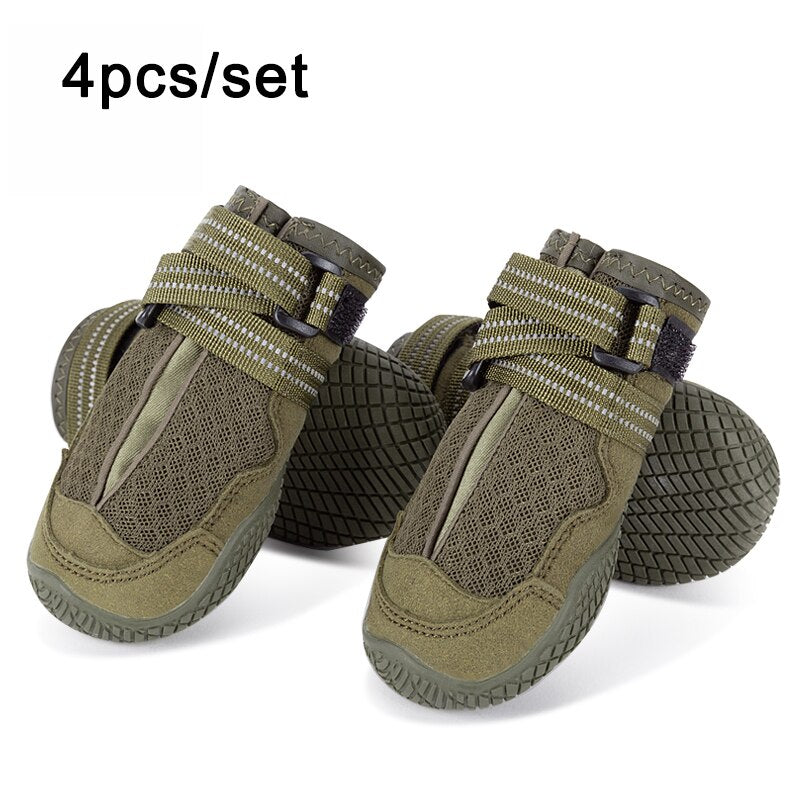 Pet Shoes Waterproof Anti-slip for Puppy Medium and Large Dog Protect Pet Feet ArmyGreen Winter Snow 2/4pcs/set