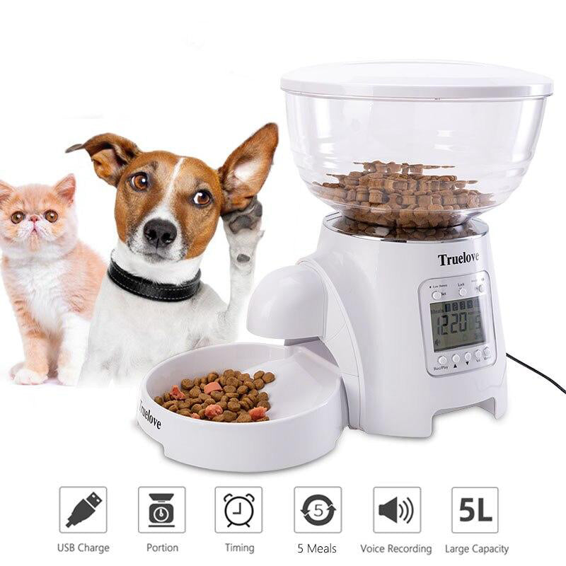 5L Automatic Cat Feeder Dog Food Dispenser for Pets with 2 Modes