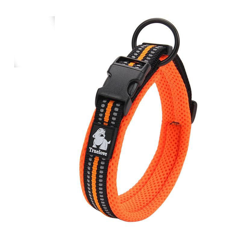 3M Reflective Mesh Padded Dog Collar Adjustable Nylon Outdoor Adventure Pet Collar