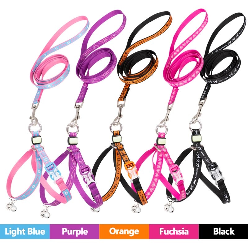 Dog Harness And Leash Set Nylon Adjustable Reflective Kitten Puppy Traction Harness Belt Halter For Yorkies Chihuahua