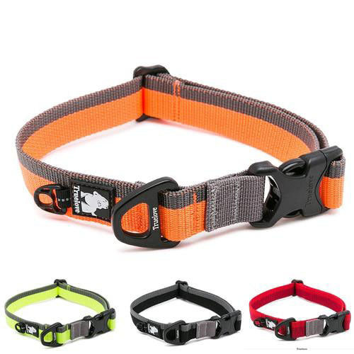 Dog Collar Nylon for Small medium and Big Dogs Neck Belt Training Walking Light Breathable Running Orange Black TLC5171