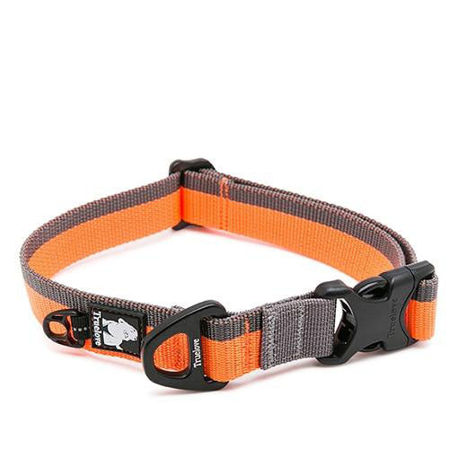 Dog Collar Nylon for Small medium and Big Dogs Neck Belt Training Walking Light Breathable Running Orange Black TLC5171