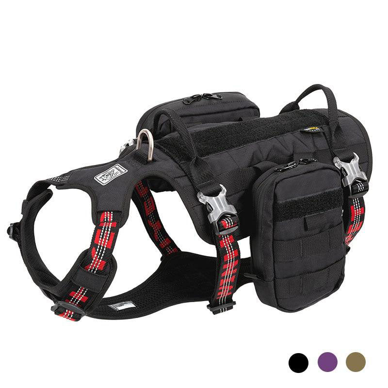 Dog Harness Backpack Bag Saddle Military Tactical Waterproof Harness Pet Dog Backpack Carrier Outdoor Travel Training