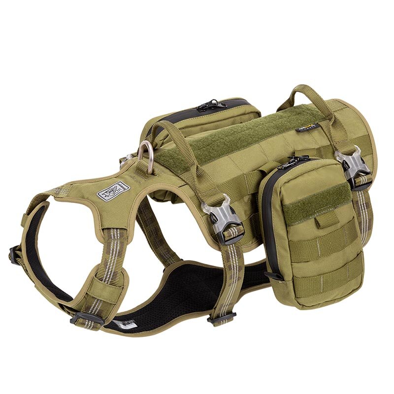 Dog Harness Backpack Bag Saddle Military Tactical Waterproof Harness Pet Dog Backpack Carrier Outdoor Travel Training